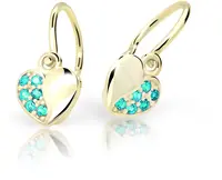 Cutie Jewellery Detské náušnice zo žltého zlata C2160-10-X-1 svetlozelená