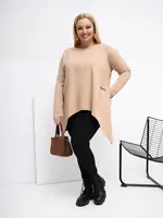 Plus size halenka v béžové barvě