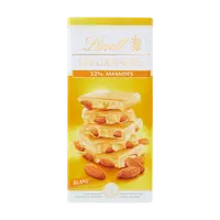 LINDT Lindt Les Grandes Bílá čokoláda s celými kousky mandlí  150 g