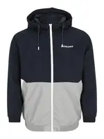 Jack & Jones Plus Prechodná bunda 'JJRush'  tmavomodrá / svetlosivá / biela