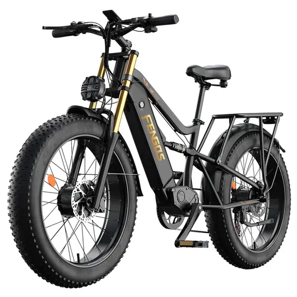 FENGQS H6PRO Electric Bike 1000W*2 52V 17.5Ah Black Golden