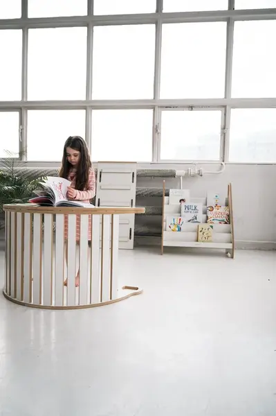 Montessori hojdačka so šmýkľavkou rebrík a pultom 3v1 biela