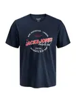 JACK & JONES Tričko  tmavomodrá / jasne červená / biela