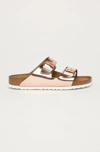 Kožené šľapky Birkenstock Arizona SFB dámske, ružová farba, 952093