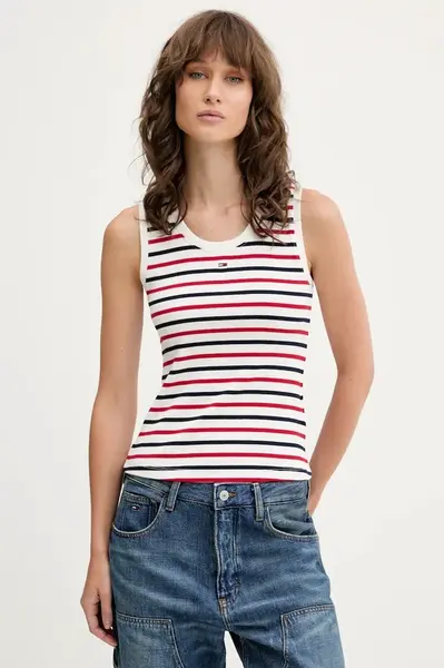 Top Tommy Jeans bordová farba, DW0DW20673