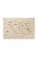 Nástenná mapa ferm LIVING The World Textile Map