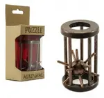 Hlavolam ježek v kleci kovový hnědý