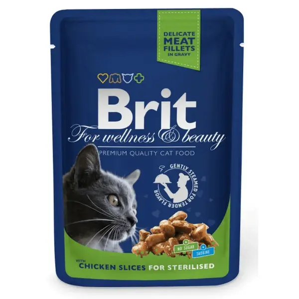 Brit Premium Cat Chicken Slices for Sterilised kapsičky 24 x 100 g