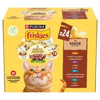 Friskies výběr vlhkého krmiva v omáčce - s kuřecím, jehněčím, lososem a tuňákem 4 x (24 x 85 g)