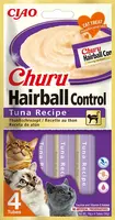 Inaba Cat Ciao Churu Hairball krémové krmivo pro kočky - tuňák 4 x 14 g