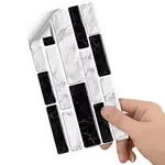 3D Dlaždicová Samolepiaca Tapeta 24ks - Biela / Čierna H36856