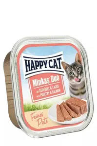 Happy Cat Minkas Duo - drůbeží a lososové 16 x 100 g