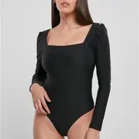 Dámské tělo Rib Puffer Sleeve LS černé