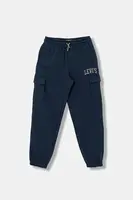 Dětské tepláky Levi's CARGO JOGGER tmavomodrá barva, s potiskem, 9EN651