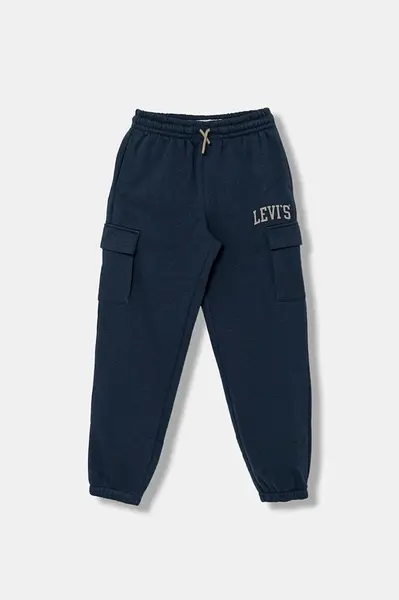 Dětské tepláky Levi's CARGO JOGGER tmavomodrá barva, s potiskem, 9EN651