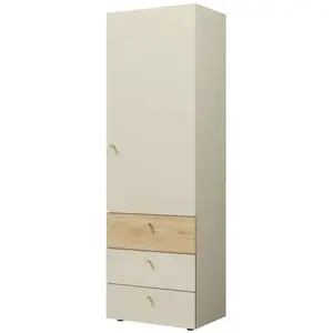 Šatní skříň Yuki 4 Barva korpusu: šedobéžová/ dub olejovaný