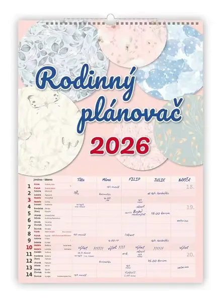 Rodinný plánovač 2026 - nástěnný kalendář