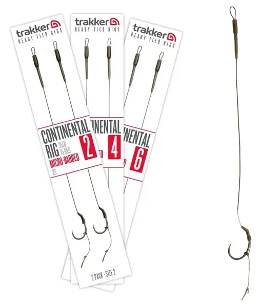 Trakker nadväzca continental ready rig barbed 35 lb 2 ks - veľkosť háčika 6