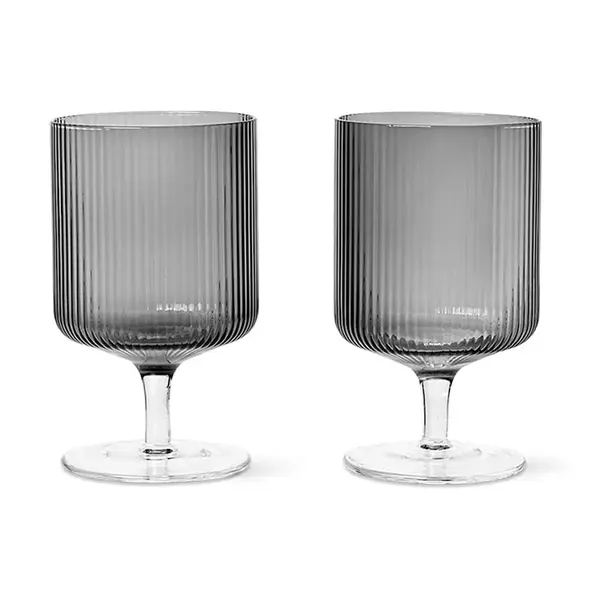 Sada sklenic na víno ferm LIVING Ripple 270 ml 2-pack černá barva