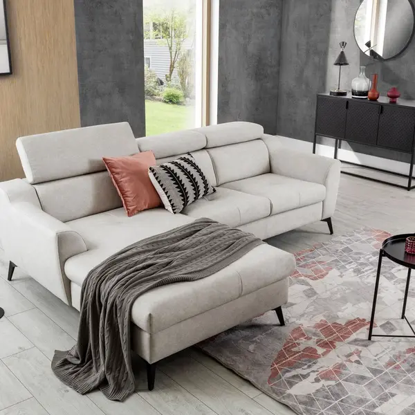 Sedací souprava Pescara Provedení: Pravá varianta, Nožičky: Černé, látka: Castel 93