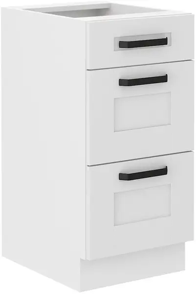 Spodní skříňka Luna 40 D 3S BB - Premium Box Barva korpusu: Bílá, Barva dvířek: Bílá