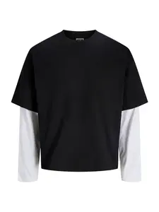 JACK & JONES Tričko 'JCOBIARRITZ'  čierna / biela
