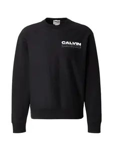 Calvin Klein Jeans Mikina  modrá / čierna / biela