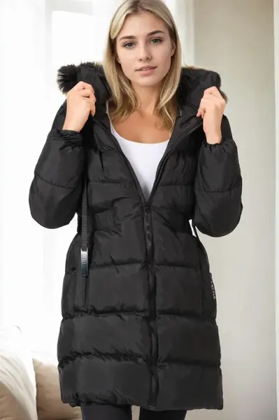 Z9764 DEWBERRY WOMEN'S COAT-BLACK