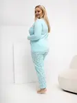 Dámské plus size pyžamo v mátové barvě