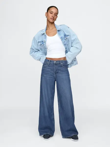 GAP Džíny Baggy Mid Rise UltraSoft - Dámské