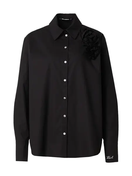 Karl Lagerfeld Blúzka 'FLOWER POPLIN'  čierna