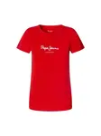 Pepe Jeans Tričko 'New Virginia'  červená / biela