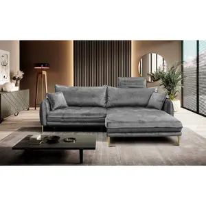 MID.YOU ROHOVÁ SEDAČKA, textil, šedá