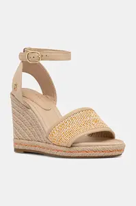 Tommy Hilfiger sandále HIGH WEDGE ESPAD RAFFIA