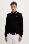 Bavlnené tričko s dlhým rukávom Fred Perry