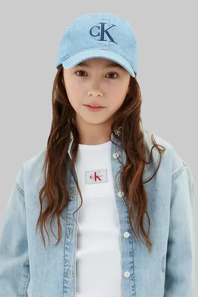 Calvin Klein Jeans kšiltovka dětská džínová