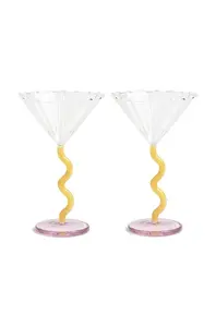 &k amsterdam  Sada sklenic na víno  Coupe Curve Caramel 2-pack