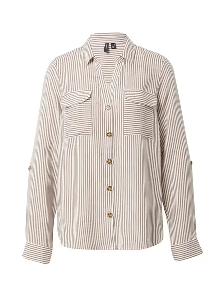 VERO MODA Blúzka 'Bumpy'  svetlohnedá / biela