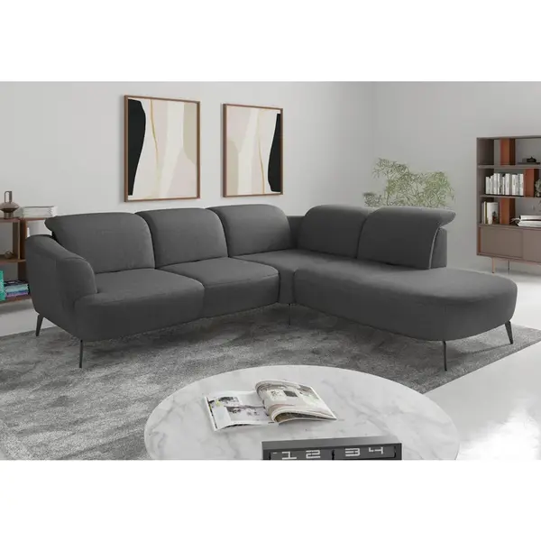 Sit & More ROHOVÁ SEDAČKA, textil, tmavě šedá