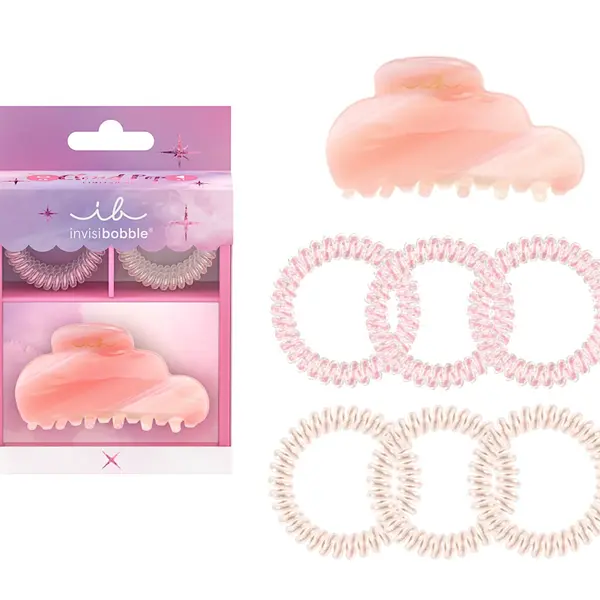 Sada skřipce do vlasů a spirálových gumiček Invisibobble Cloud Pop + dárek zdarma