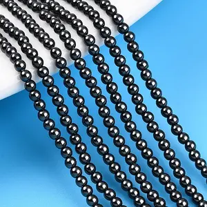Baking Paint Pearlized Glass Pearl Bead Strands