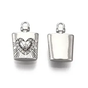 Brass Micro Pave Clear Cubic Zirconia Pendants