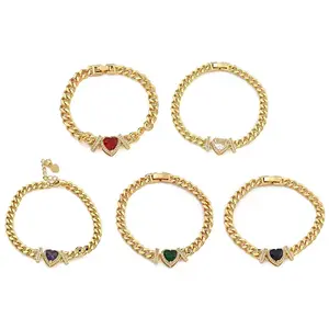 Brass Micro Pave Cubic Zirconia Bracelets
