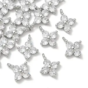 SHEGRACE Brass Cubic Zirconia Charms