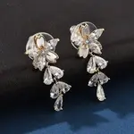 Brass Clear Cubic Zirconia Stud Earrings