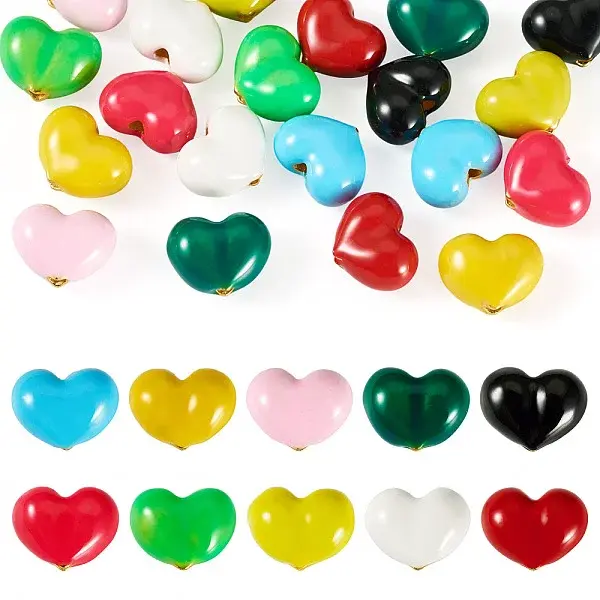 20Pcs 10 Colors Brass Enamel Beads