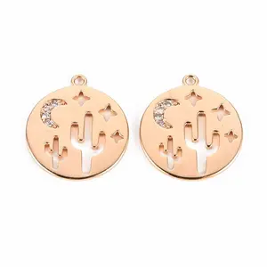 Brass Micro Pave Clear Cubic Zirconia Pendants