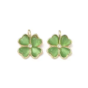 Brass Micro Pave Cubic Zirconia Pendants