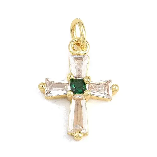 Brass Micro Pave Cubic Zirconia Pendants