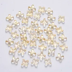 Transparent Spray Painted Glass Beads
